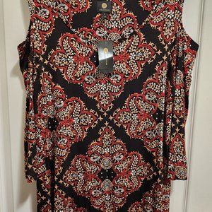 JM COLLECTION COLD-SHOULDER TOP